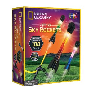 Exciting Light-Up Sky Rockets by National Geographic for thrilling outdoor STEM adventures.