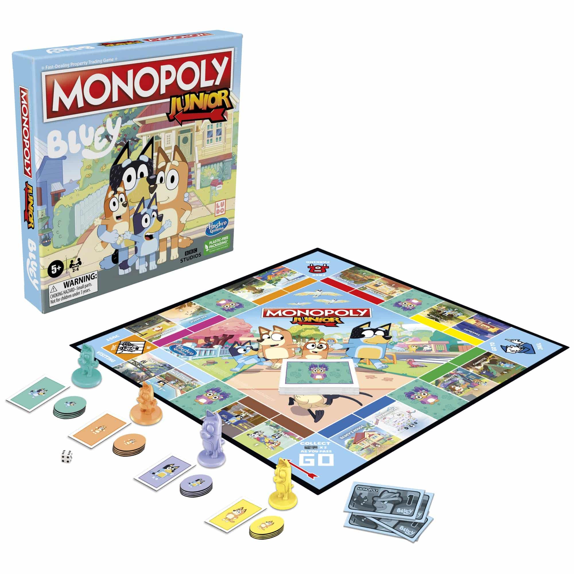 Fun Monopoly Junior Bluey Board Game for Kids with colorful characters and engaging gameplay.