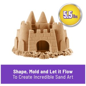 Playful sandcastle made from moldable material, perfect for creative artistic adventures and imaginative play.
