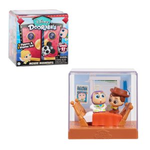 Disney Doorables Woody and Buzz display evokes nostalgia and inspires imaginative play in a charming diorama.
