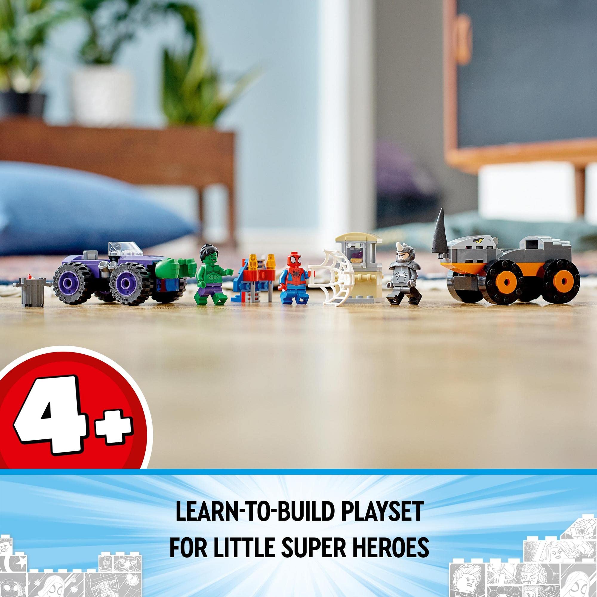 Vibrant superhero playset for kids, fostering creativity and imaginative building fun.