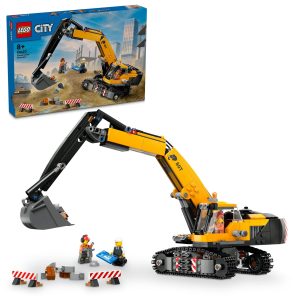 LEGO City Excavator Set featuring construction scene, detailed excavator, and two minifigures in safety gear.