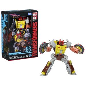 Transformers Generation 86 Scrapheap figure, vibrant colors, dynamic pose, and battle-ready design.