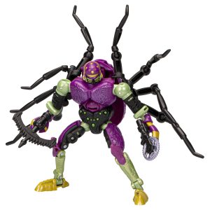 Vibrant Spider-Mech Action Figure with articulated limbs and detailed mechanical features for collectors.