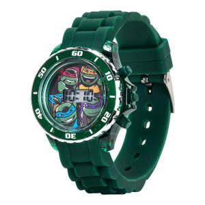 Teenage Mutant Ninja Turtles watch with colorful designs, durable strap, and modern digital display.