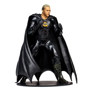Classic superhero action figure in black costume with cape and bat emblem, perfect for collectors.
