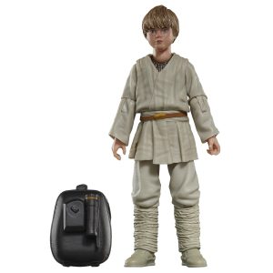Collectible sci-fi action figure in tunic with black backpack, showcasing adventure and growth.