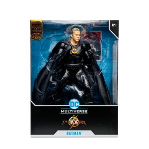 Dynamic Batman collectible figure in black suit, perfect for collectors and action figure enthusiasts.