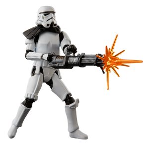 Dynamic Stormtrooper action figure with blaster effects in iconic battle pose, perfect for collectors.