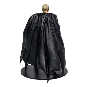 Muscular superhero with flowing black cape, embodying classic comic book aesthetics and confidence.