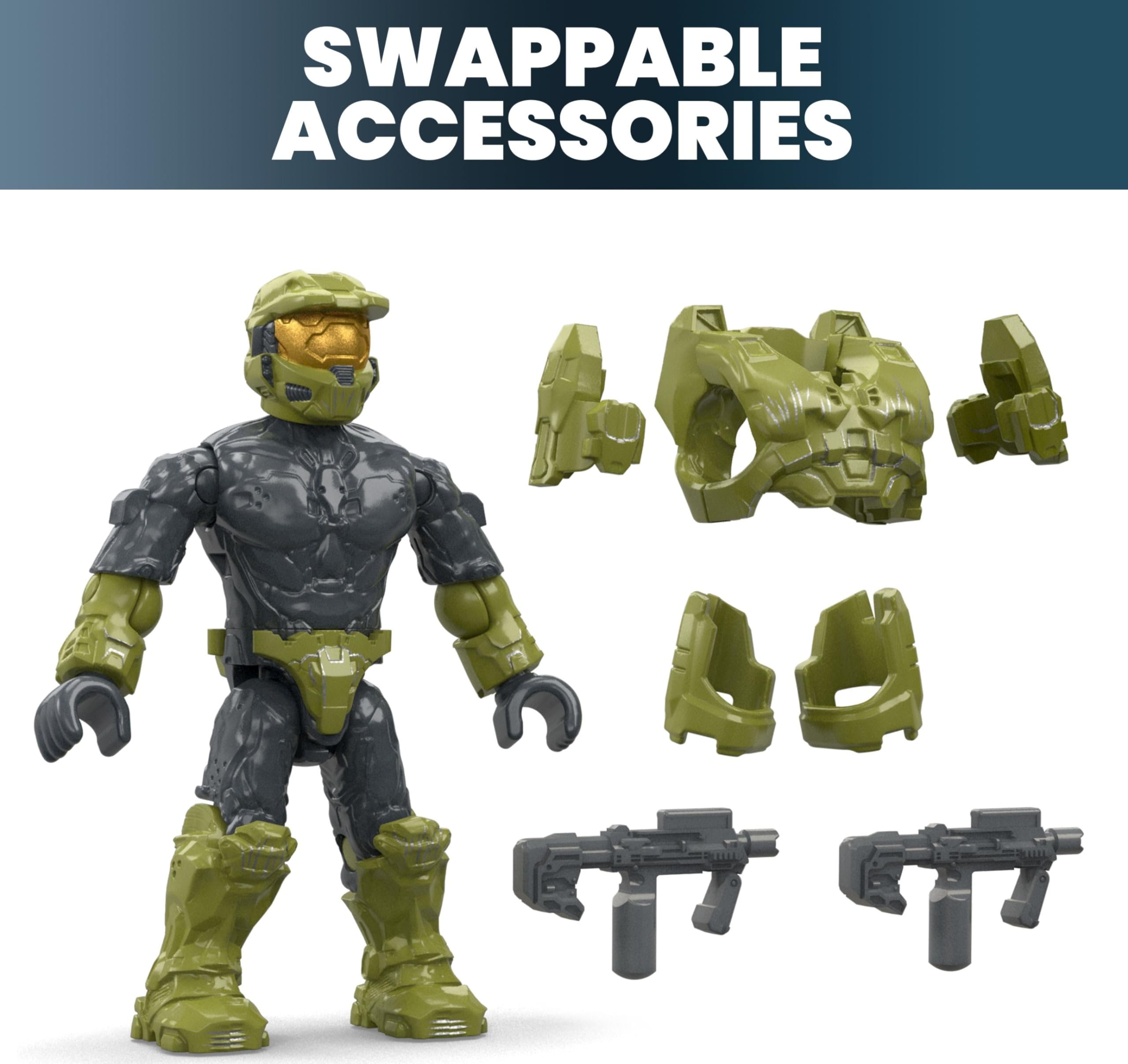 Futuristic action figure with customizable armor and weapons for collectors and gaming fans.