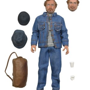 Customizable action figure in denim, featuring interchangeable accessories and detailed facial expressions.
