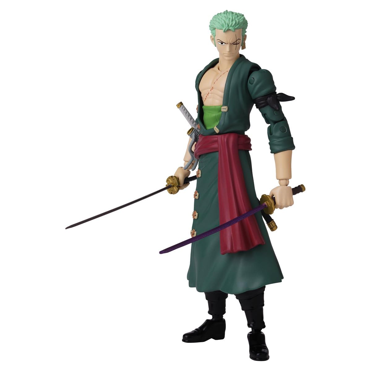 Mint-green warrior action figure with swords, perfect for anime collectors and fans.