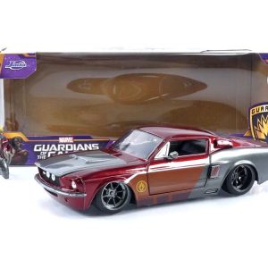 Classic car model with superhero figure, blending vintage design and modern pop culture nostalgia.