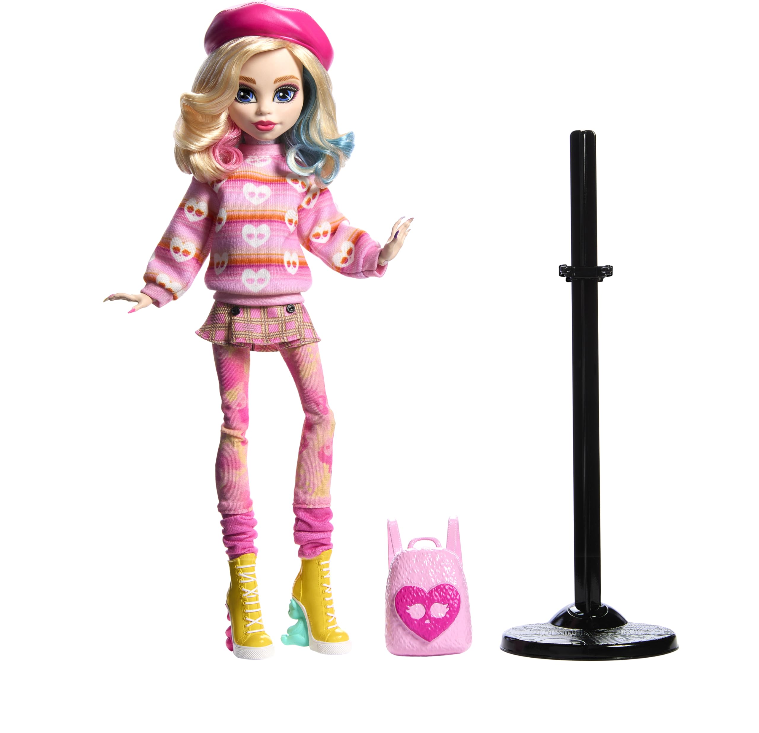 Vibrant fashion doll in roller skates with colorful outfit and chic accessories.