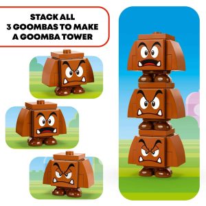 Playful Goomba tower in vibrant colors, designed for Super Mario fun and creativity.