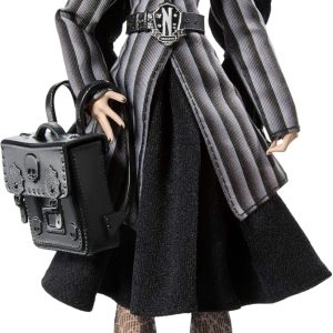 Chic goth-inspired doll with braids, edgy outfit, and stylish accessories for fashion-forward collectors.