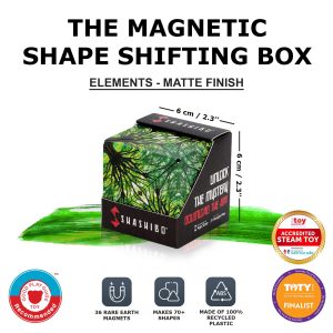 Magnetic Shape Shifter Box: 70+ creative designs with 36 magnets, made from recycled plastic.