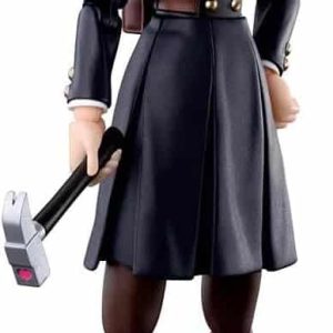 Confident military figure in tailored uniform wielding a hammer symbolizing strength and authority.
