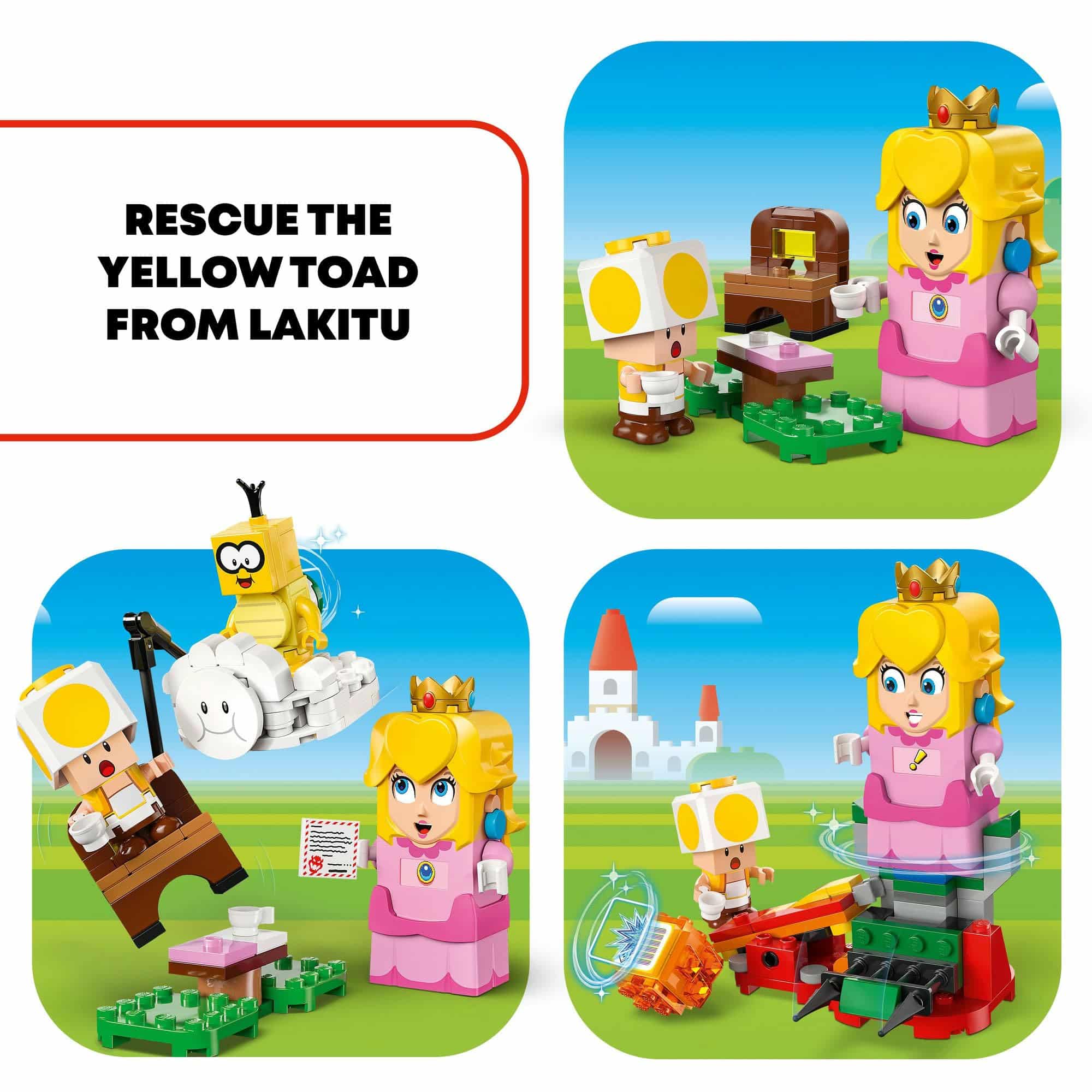Join Princess Peach and friends in their quest to rescue the yellow toad from Lakitu!
