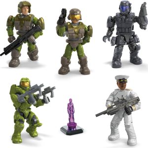Explore dynamic sci-fi action figures ready for battle, showcasing diverse designs and military themes.