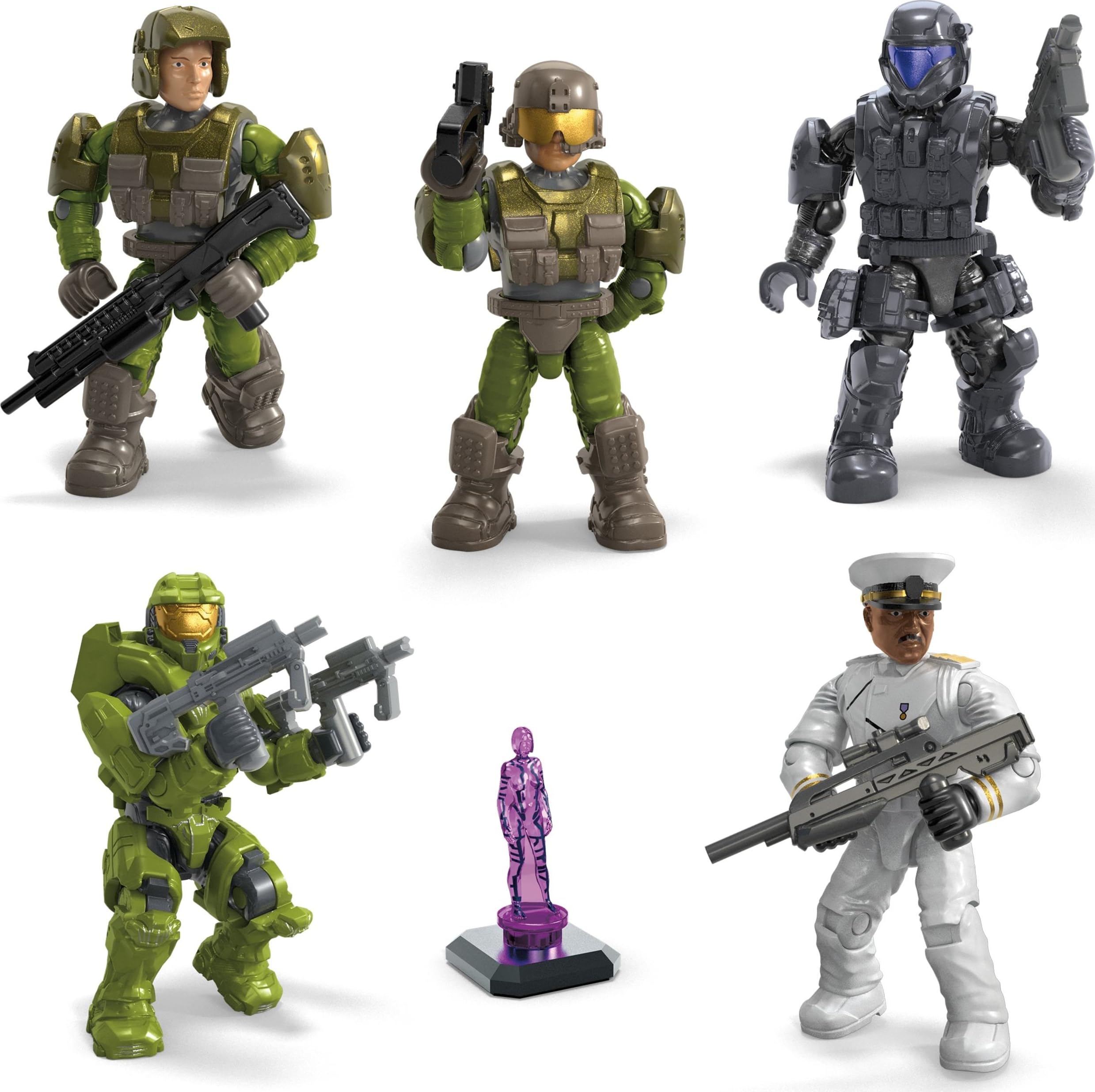 Explore dynamic sci-fi action figures ready for battle, showcasing diverse designs and military themes.