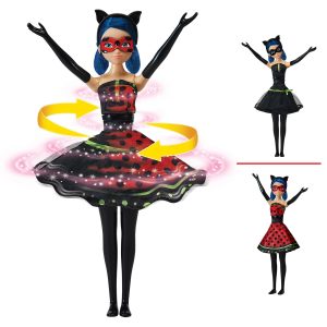 Vibrant ladybug doll with striking blue hair, playful design, and enchanting sparkles.