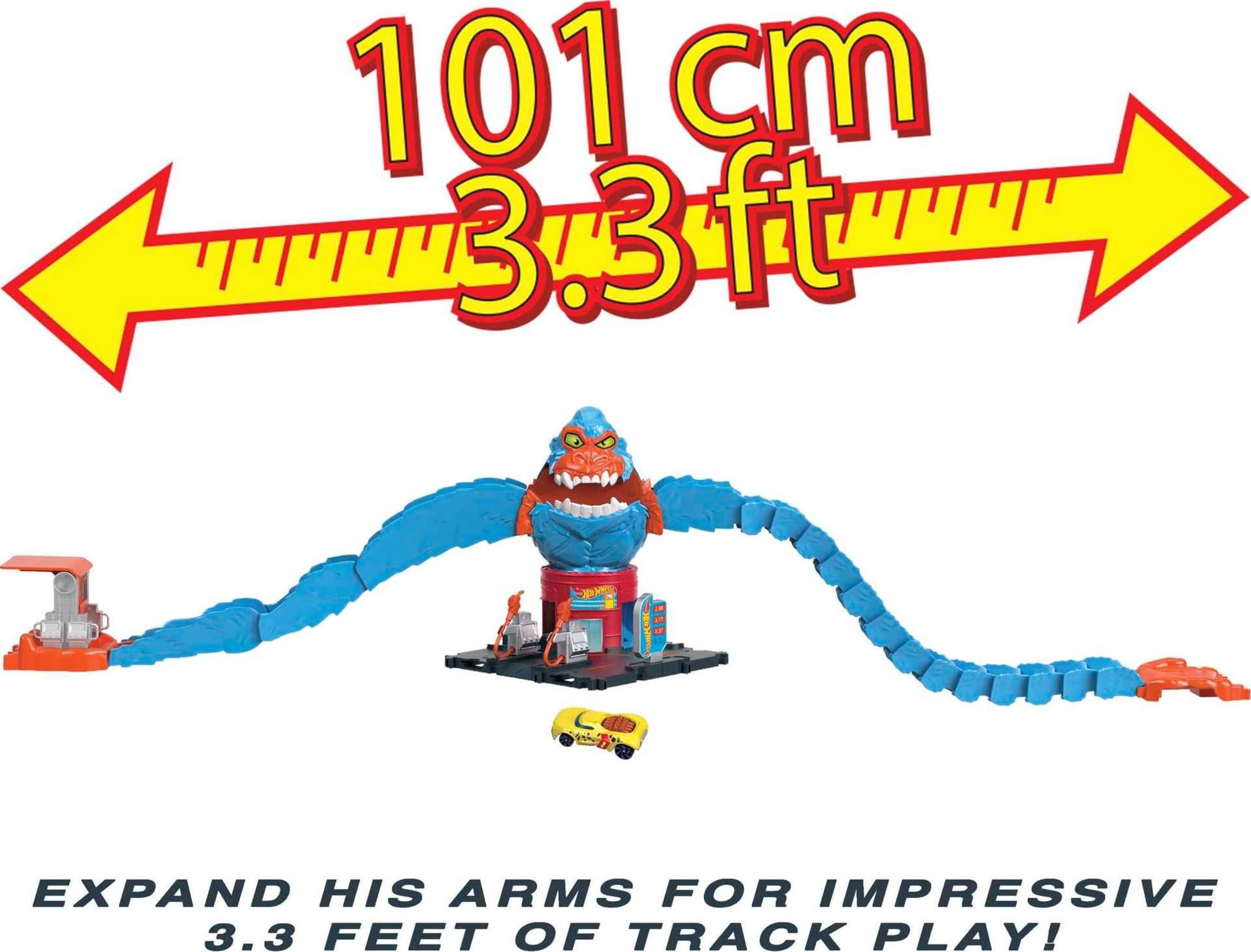 Vibrant playset with a friendly monster and extending arms for imaginative fun and adventure.