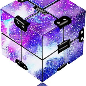Vibrant cosmic puzzle cube with galaxy design, glossy finish, and unique challenge for enthusiasts.