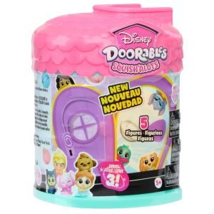 Colorful Disney Doorables Squish-Alots packaging features a playful design with collectible figures inside.
