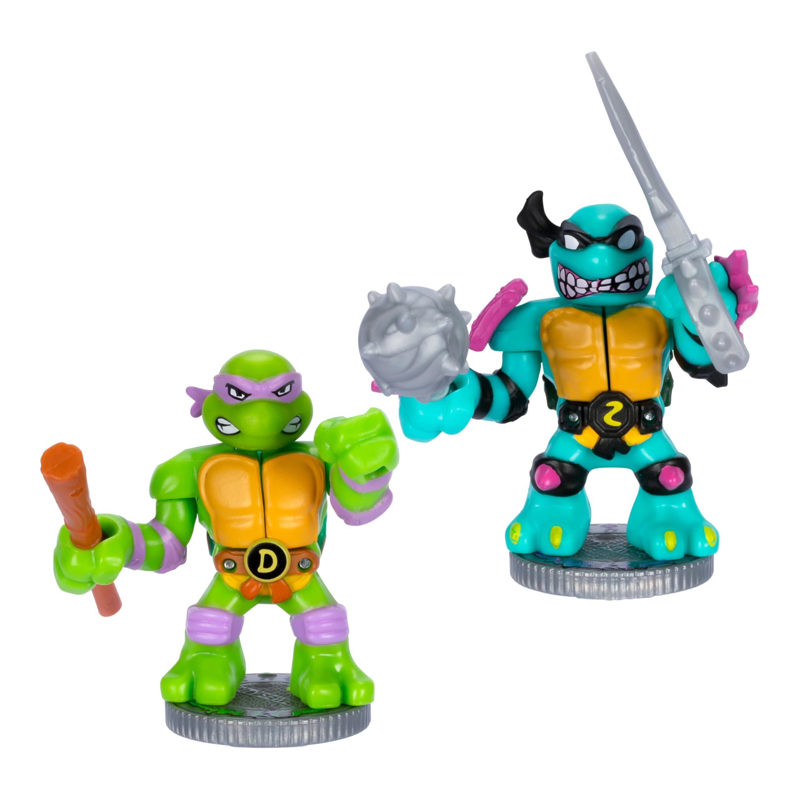 Donatello and a blue villain action figures set from Teenage Mutant Ninja Turtles series.