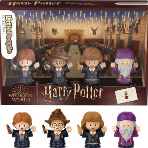 Charming Harry Potter figures set in a magical Hogwarts scene for imaginative play.