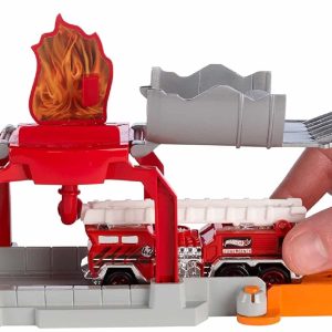 Hot Wheels Fire Rescue Playset: Vibrant toy for imaginative play and family bonding adventures.