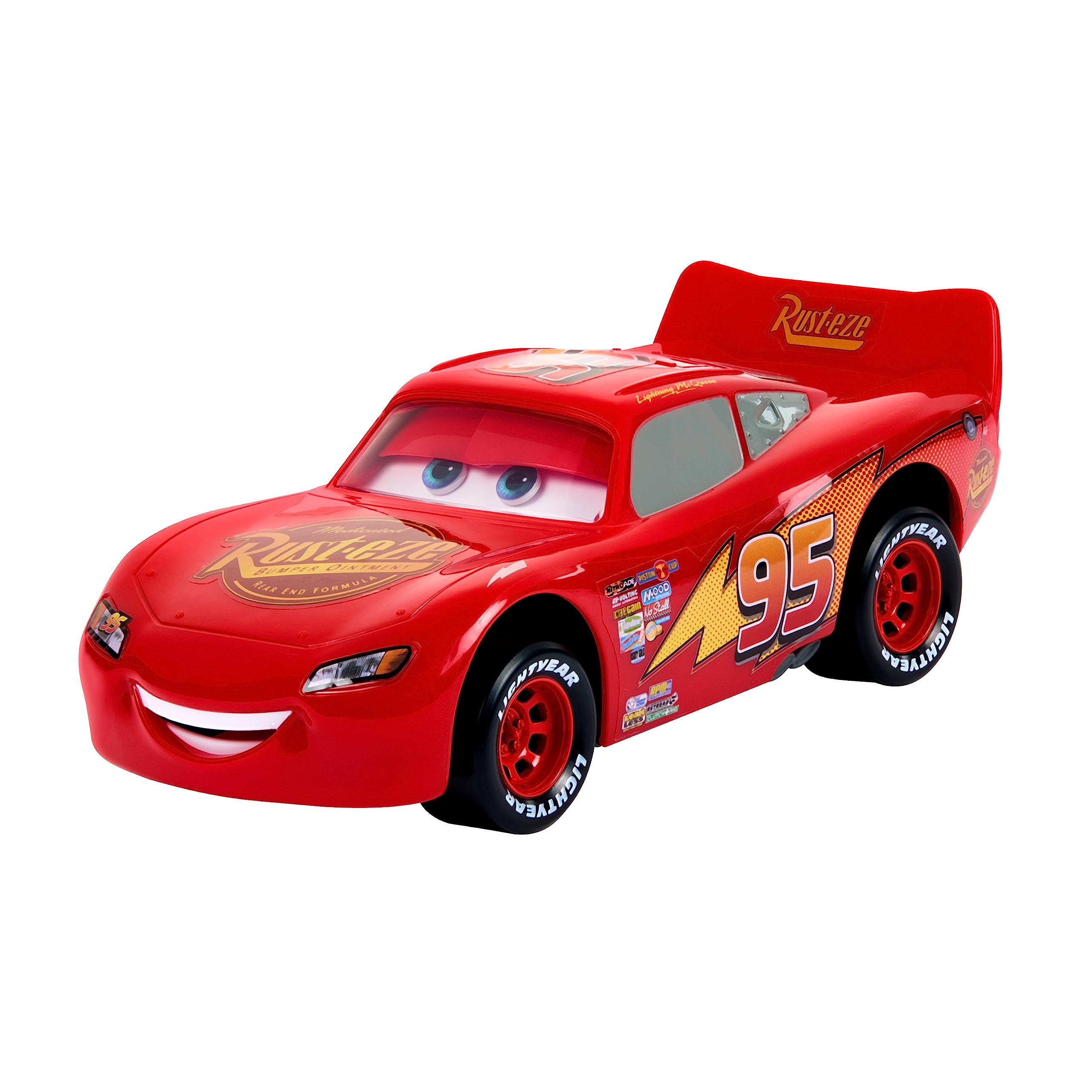 Vibrant Lightning McQueen toy car, red with number 95, capturing charm and speed.