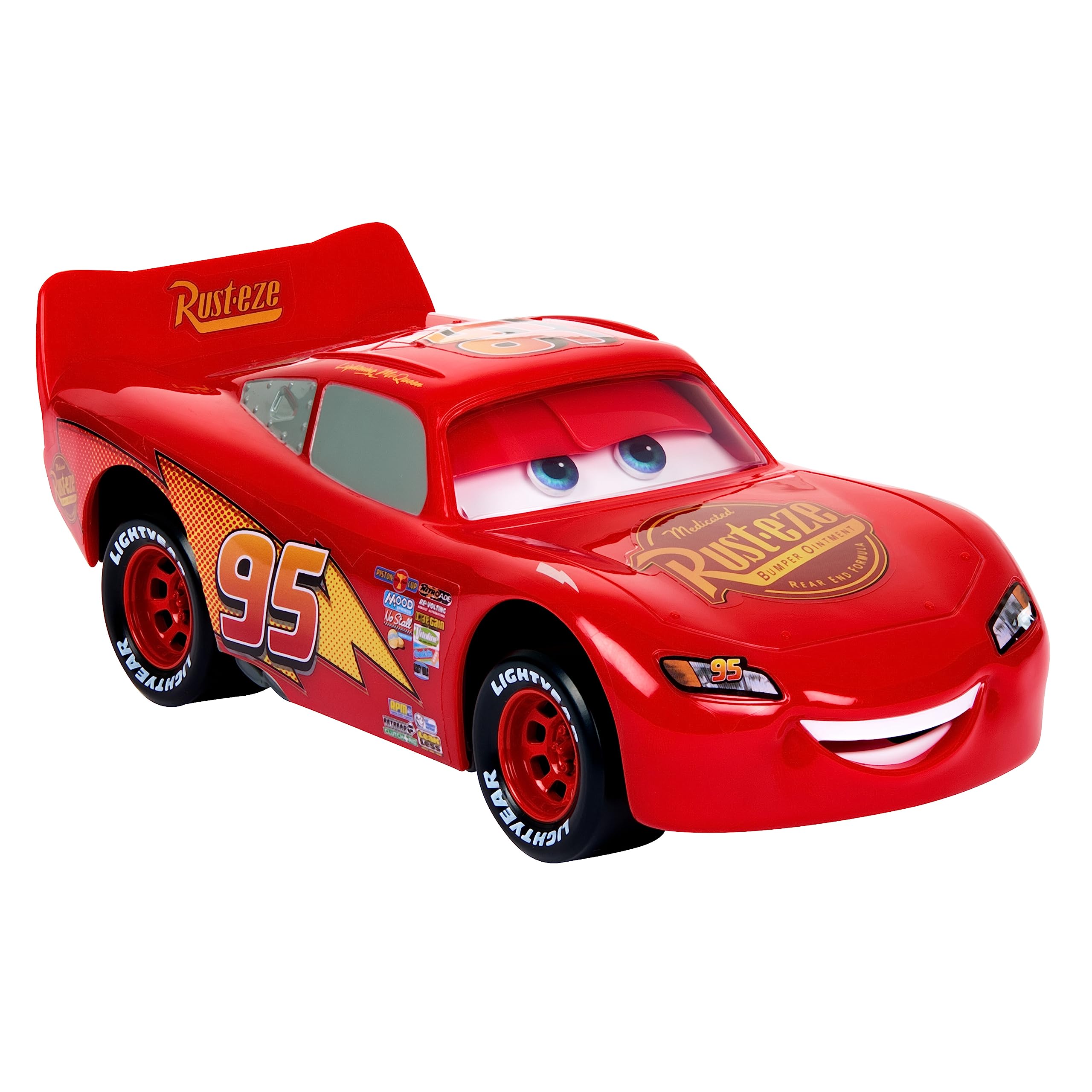 Vibrant Lightning McQueen toy model - collectible red race car from the Cars franchise.