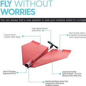 Durable, foldable red model airplane with high-speed motor and reinforced design for lasting performance.