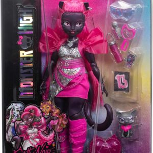 Monster High Doll in vibrant pink fashion with playful accessories and fun packaging.