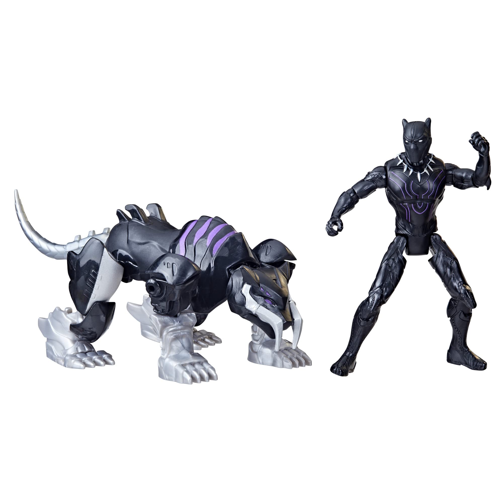 Dynamic panther and superhero action figures embodying teamwork and adventure with vibrant details.