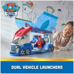 PAW Patrol Dual Vehicle Launchers Playset: Exciting imaginative play for kids with vibrant launch station.