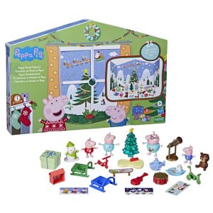 Peppa Pig Holiday Adventures Toy Set with festive characters, winter scenery, and imaginative play possibilities.