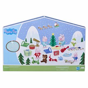 Peppa Pig and George celebrate winter joy with gifts and a decorated Christmas tree.