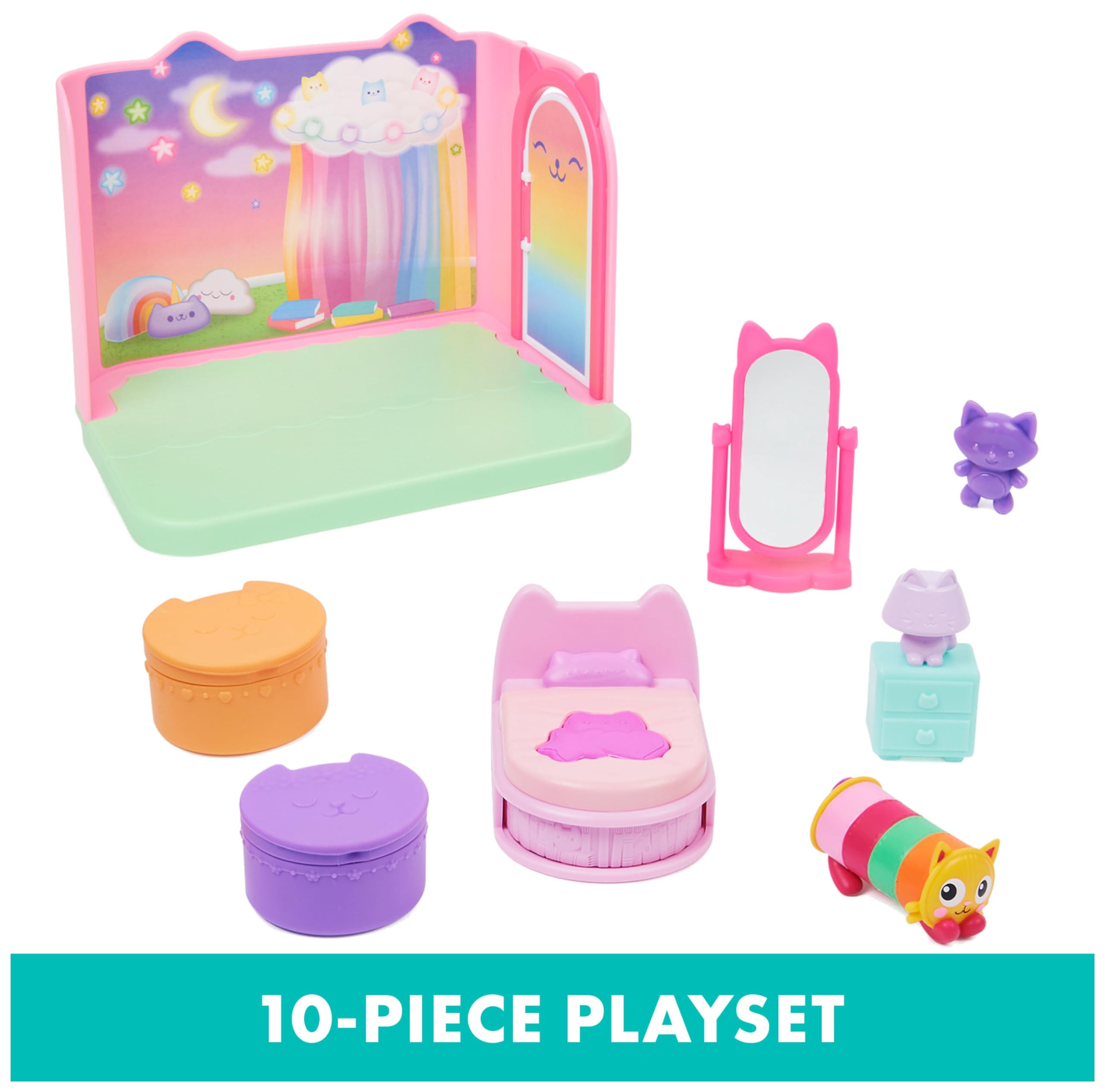Whimsical 10-piece vibrant playset for imaginative adventures and role-playing fun for children.