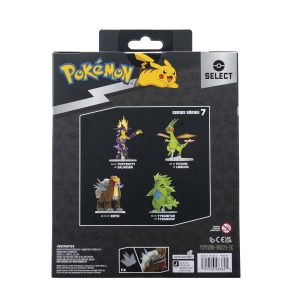 Pokémon Series 7 Figure Set with Pikachu, Mightyena, Tyranitar, and Emolga.