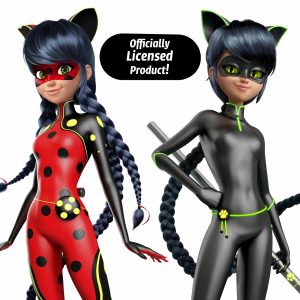 Vibrant ladybug hero and stealthy neon assassin showcase dynamic superhero identities in animation.