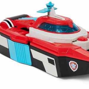 Colorful rescue boat toy with adventurous figures for imaginative play and exciting missions.