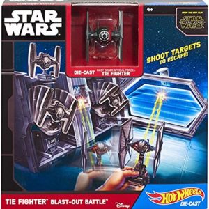 Star Wars Hot Wheels TIE Fighter set features interactive play and dynamic packaging for young fans.