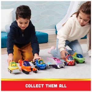 Children joyfully play with colorful toy cars, fostering creativity and cooperation in a bright setting.
