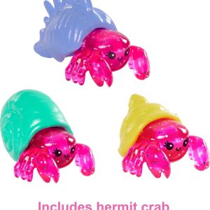 Bright toy hermit crabs with colorful shells for imaginative play and creativity.