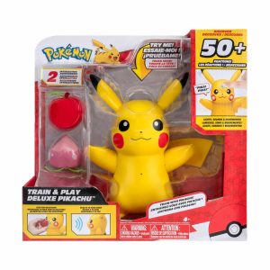 Interactive Train & Play Deluxe Pikachu toy set with vibrant accessories for creative Pokémon fun.
