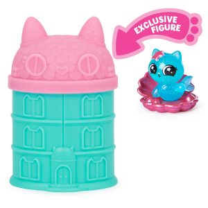 Vibrant turquoise house container with exclusive blue figure for imaginative play and collection.